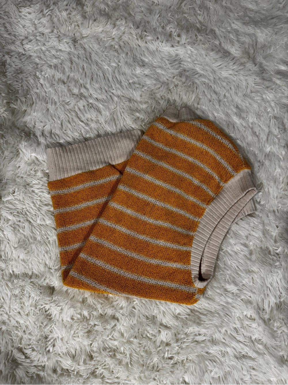 Zara Yellow and Cream Striped V-Neck Sweater Vest - Picture 4 of 5